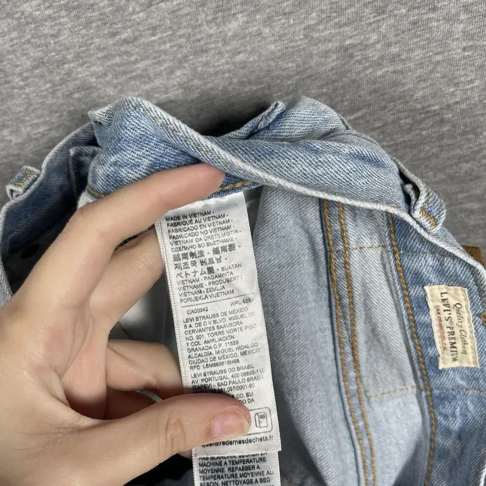 Levi's 501 Jeans Mens 28x30 (27x28) Blue Light Wash Straight Classic